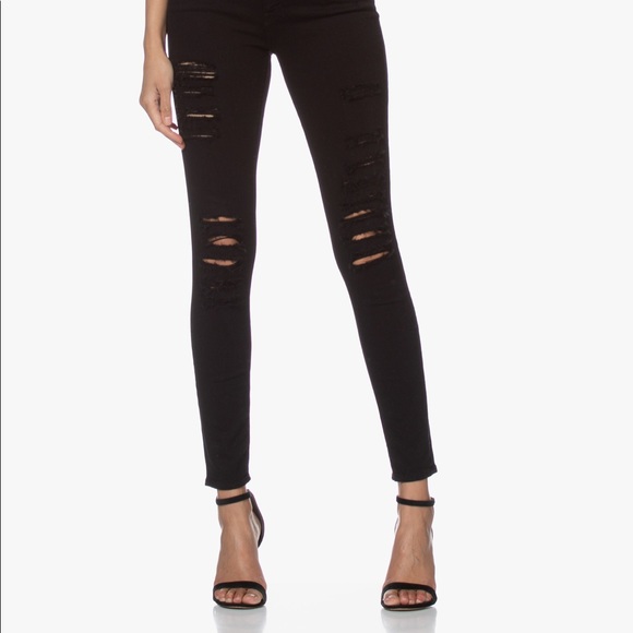 Frame Denim Le Skinny de Jeanne black ripped jeans Size 26 - Picture 2 of 7